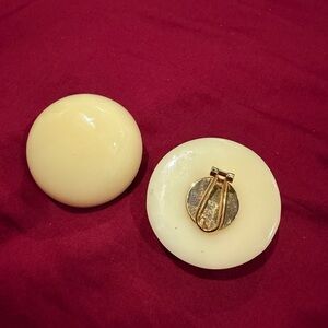 Elegant Cream Clip-On Earrings